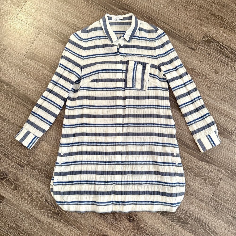 Pearl By Lela Rose Striped Button Up Dress